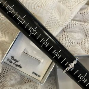 Ladies new beautiful Sterling silver CR white sapphire ring size 7 $100 #17